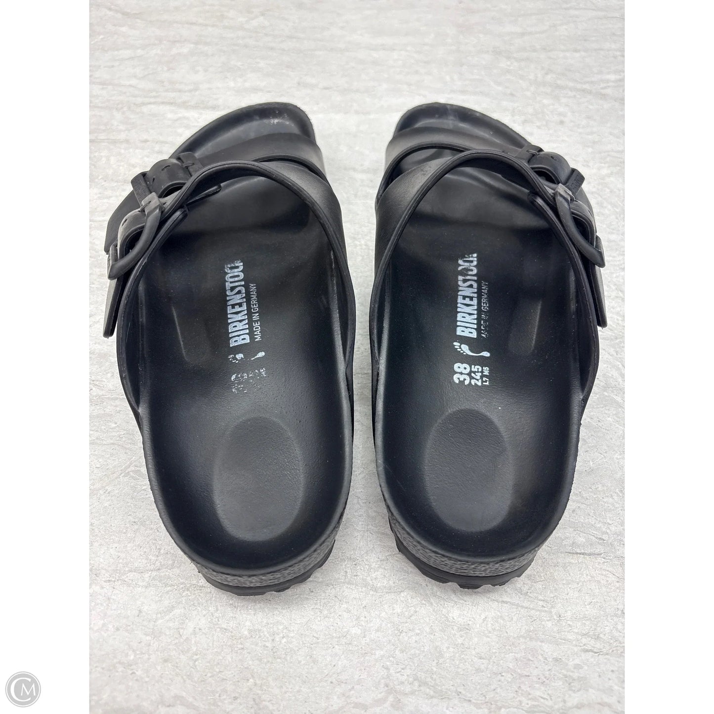 Sandals Flats By Birkenstock In Black, Size: 7