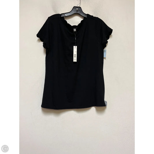 Top Short Sleeve Basic By T Tahari In Black, Size: Xl