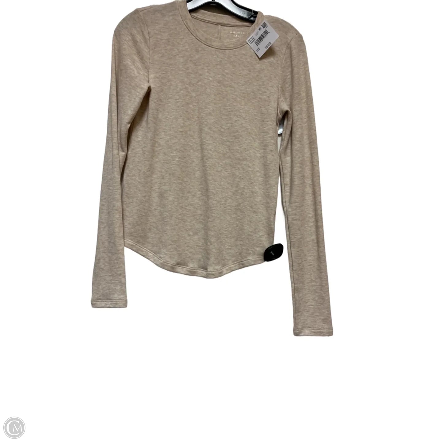 Top Long Sleeve By American Eagle In Cream, Size: M