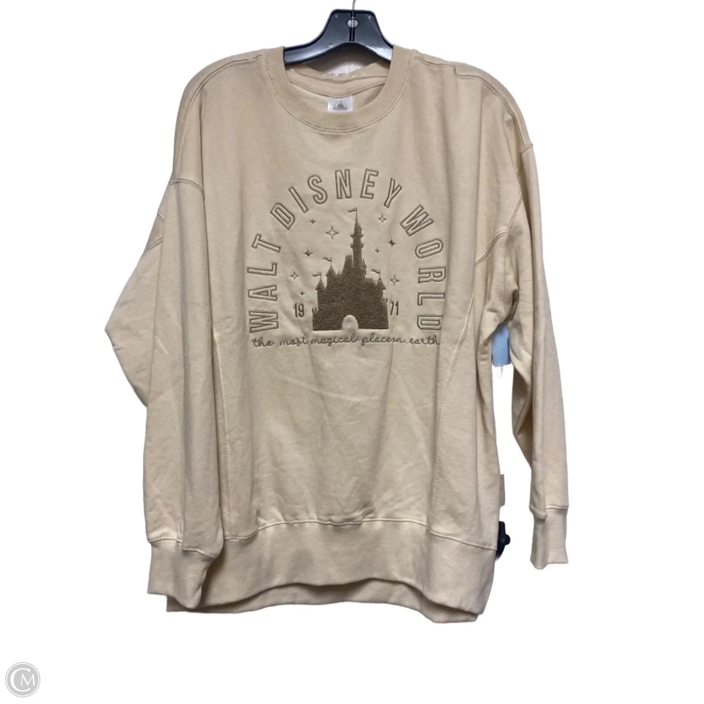 Sweatshirt Crewneck By Disney Store In Tan, Size: S