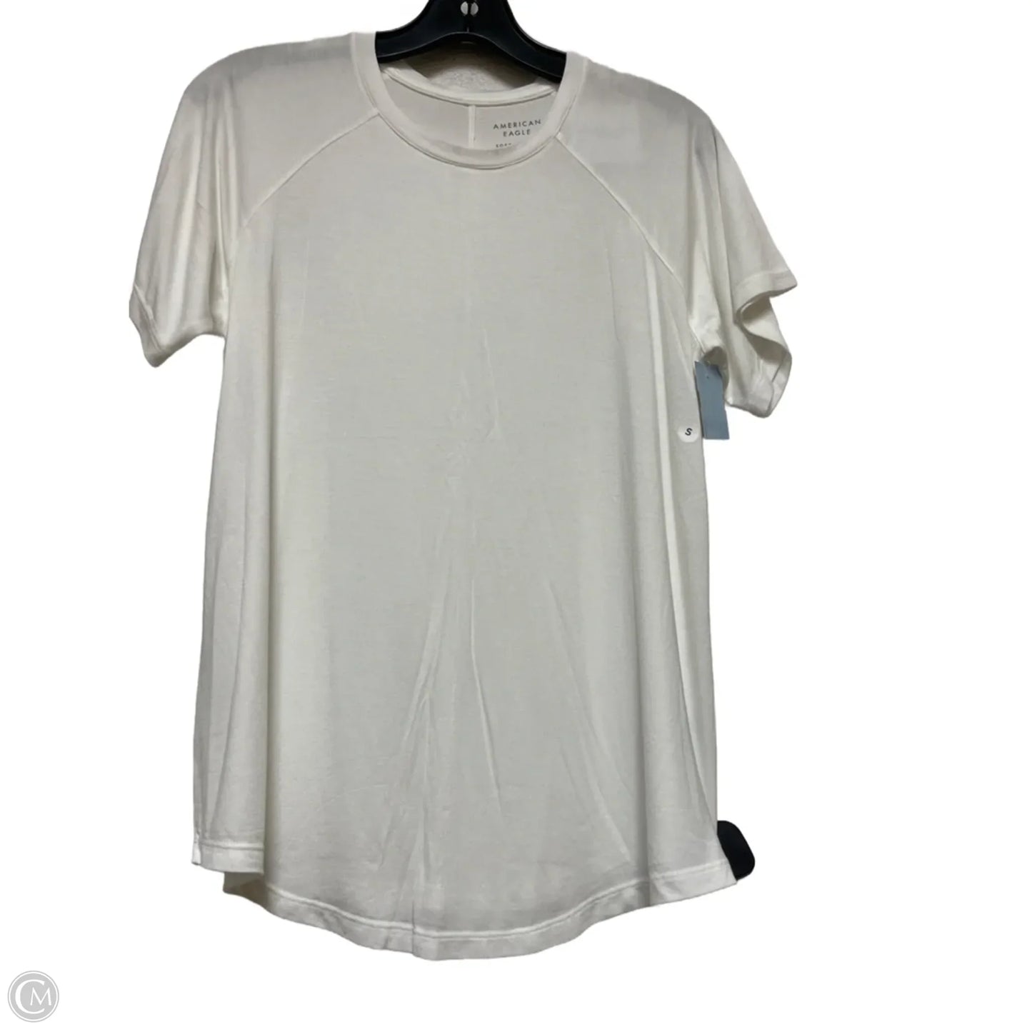 Top Short Sleeve Basic By American Eagle In Ivory, Size: S