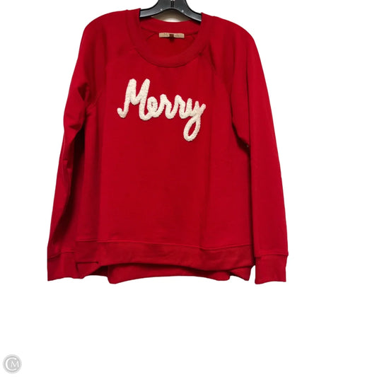 Sweatshirt Crewneck By Clothes Mentor In Red, Size: M