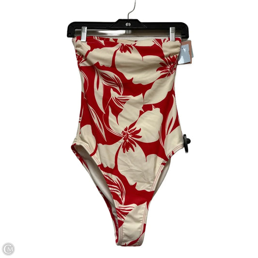 Swimsuit By Shade & Shore In Cream & Red, Size: Xs