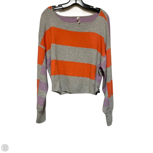 Top Long Sleeve By Daily Practice By Anthropologie In Grey & Orange, Size: S