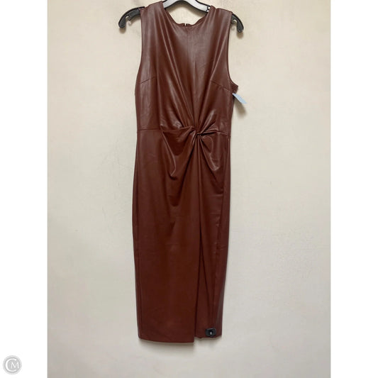 Dress Casual Midi By Express In Brown, Size: M