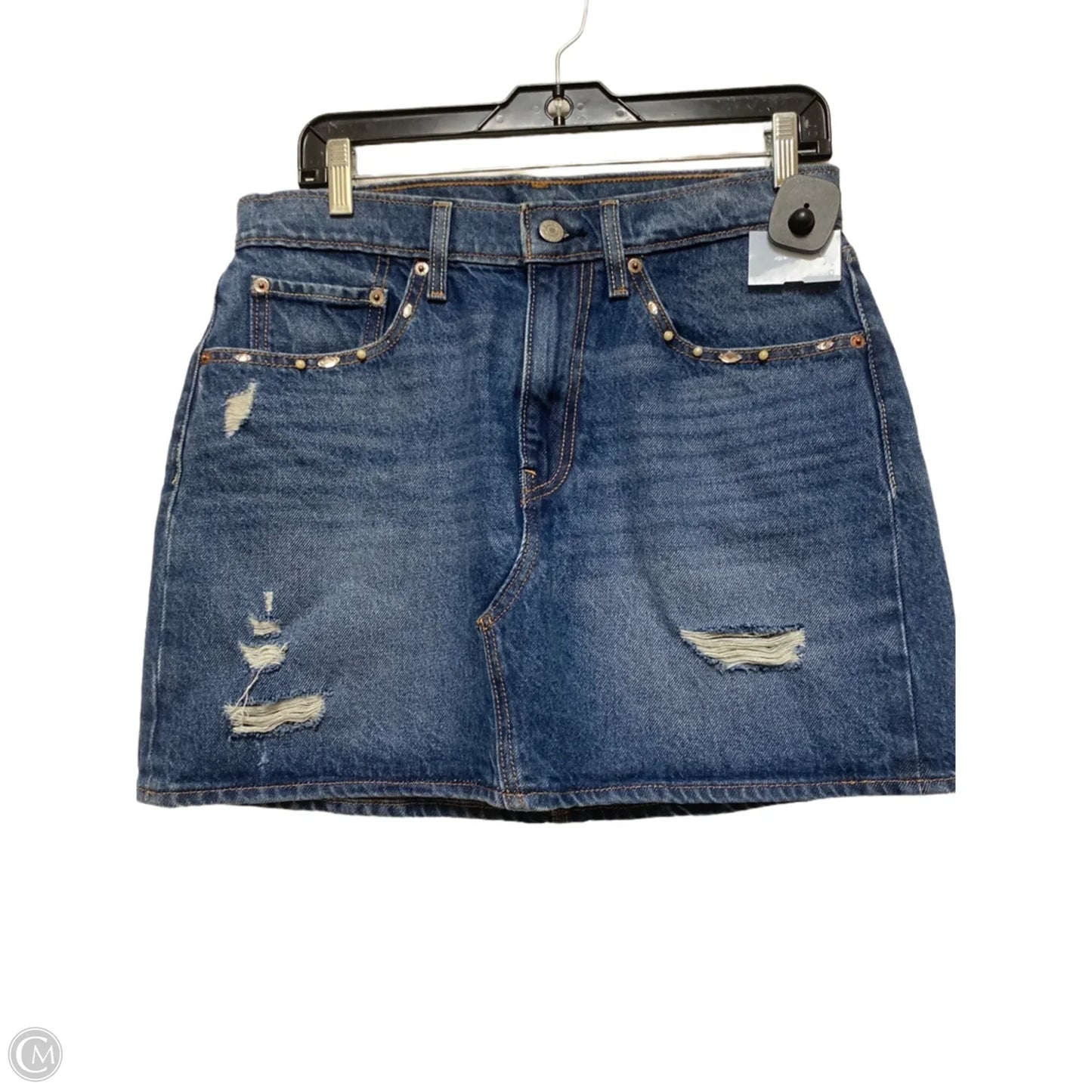 Skirt Mini & Short By Levis In Blue Denim, Size: 8
