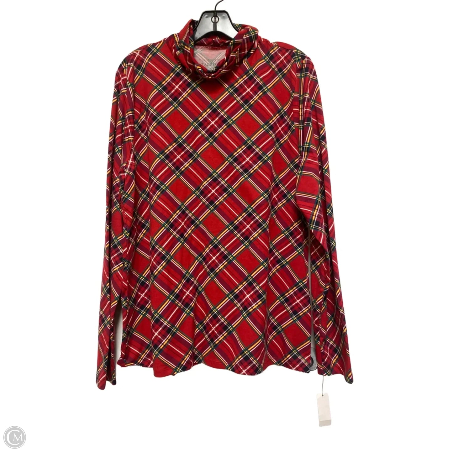 Top Long Sleeve By Talbots In Plaid Pattern, Size: Xl