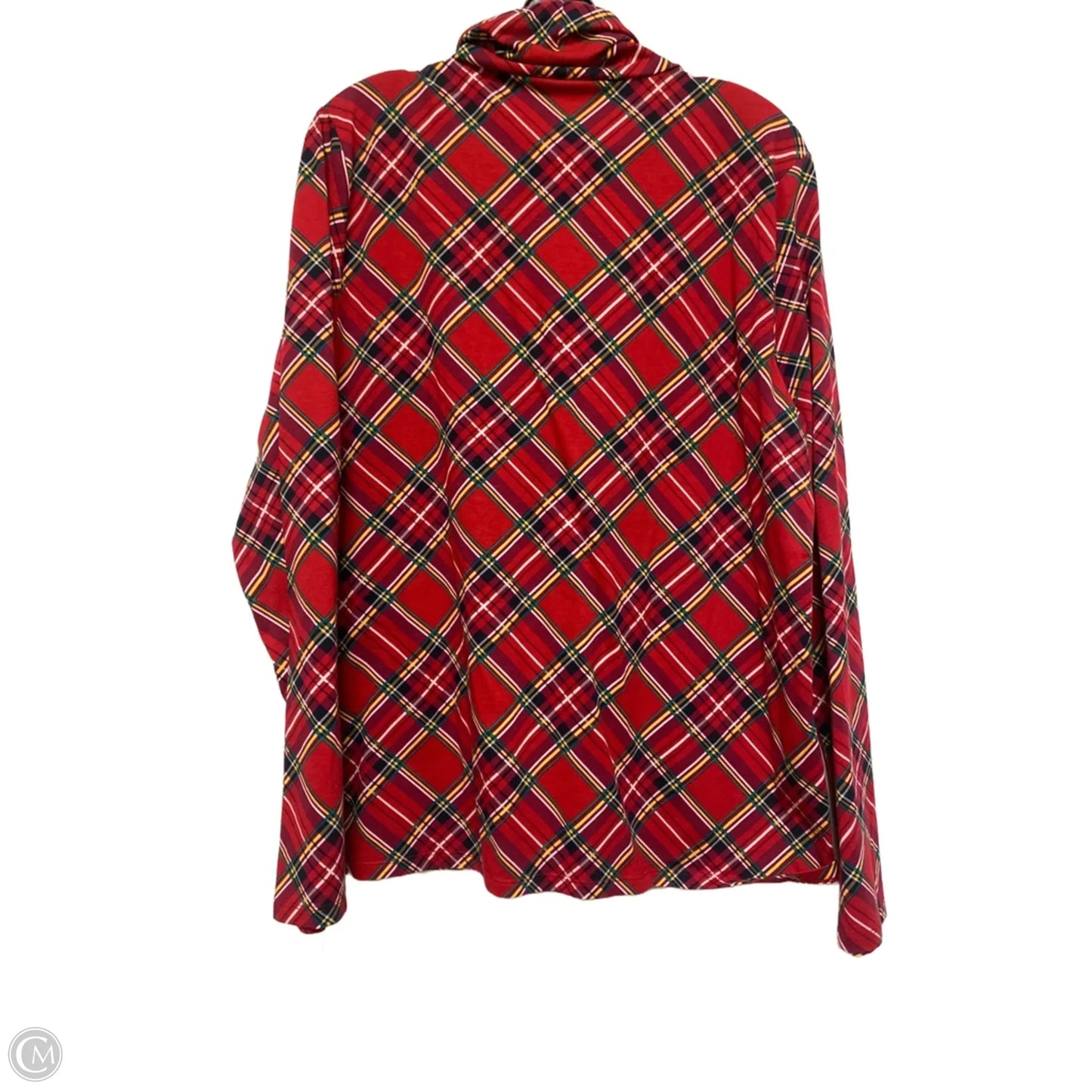 Top Long Sleeve By Talbots In Plaid Pattern, Size: Xl