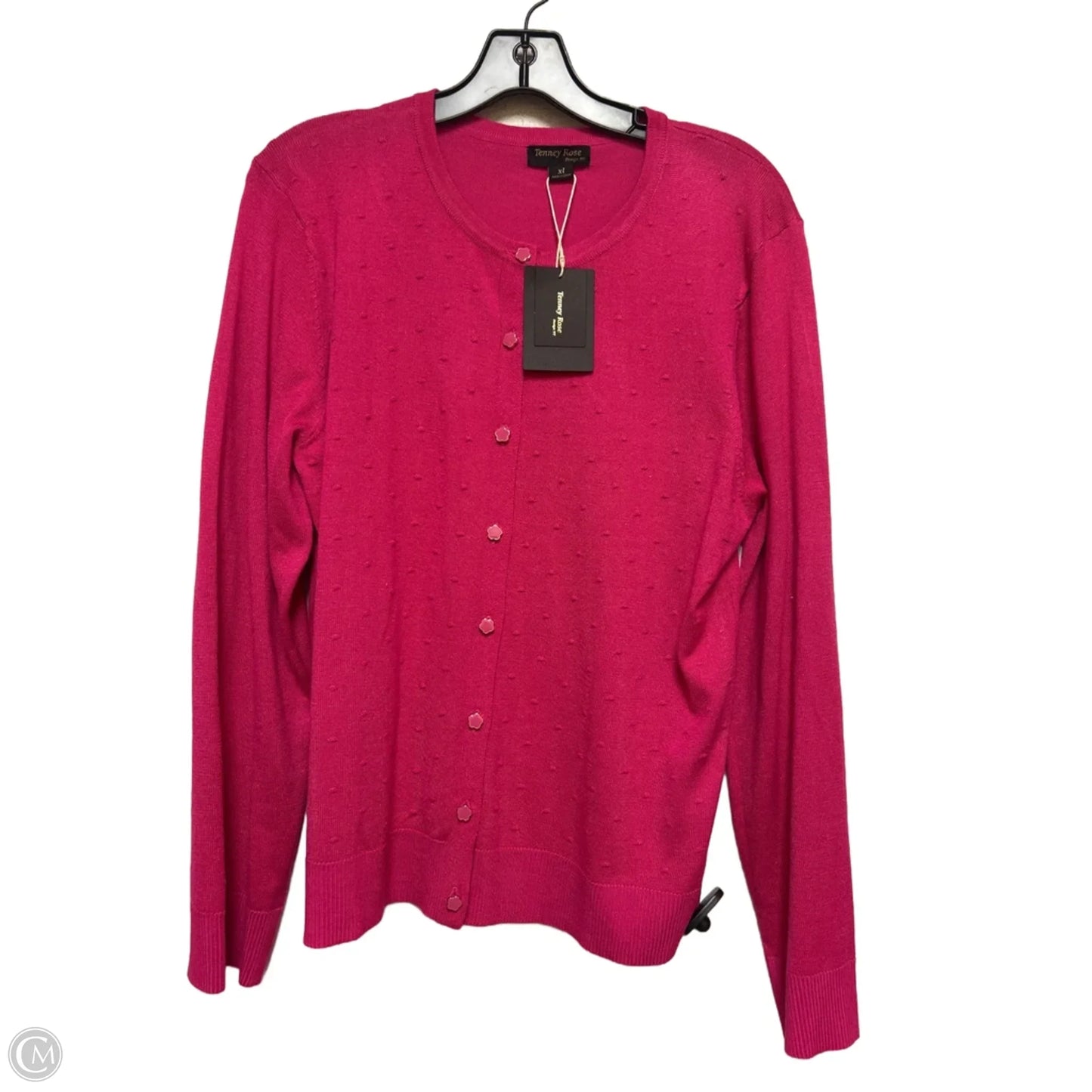 Sweater Cardigan By Clothes Mentor In Pink, Size: 1x