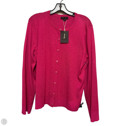 Sweater Cardigan By Clothes Mentor In Pink, Size: 1x