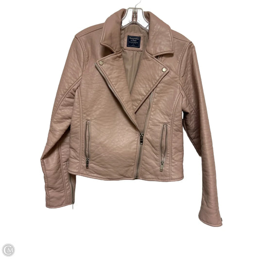 Jacket Moto By Abercrombie And Fitch In Pink, Size: L