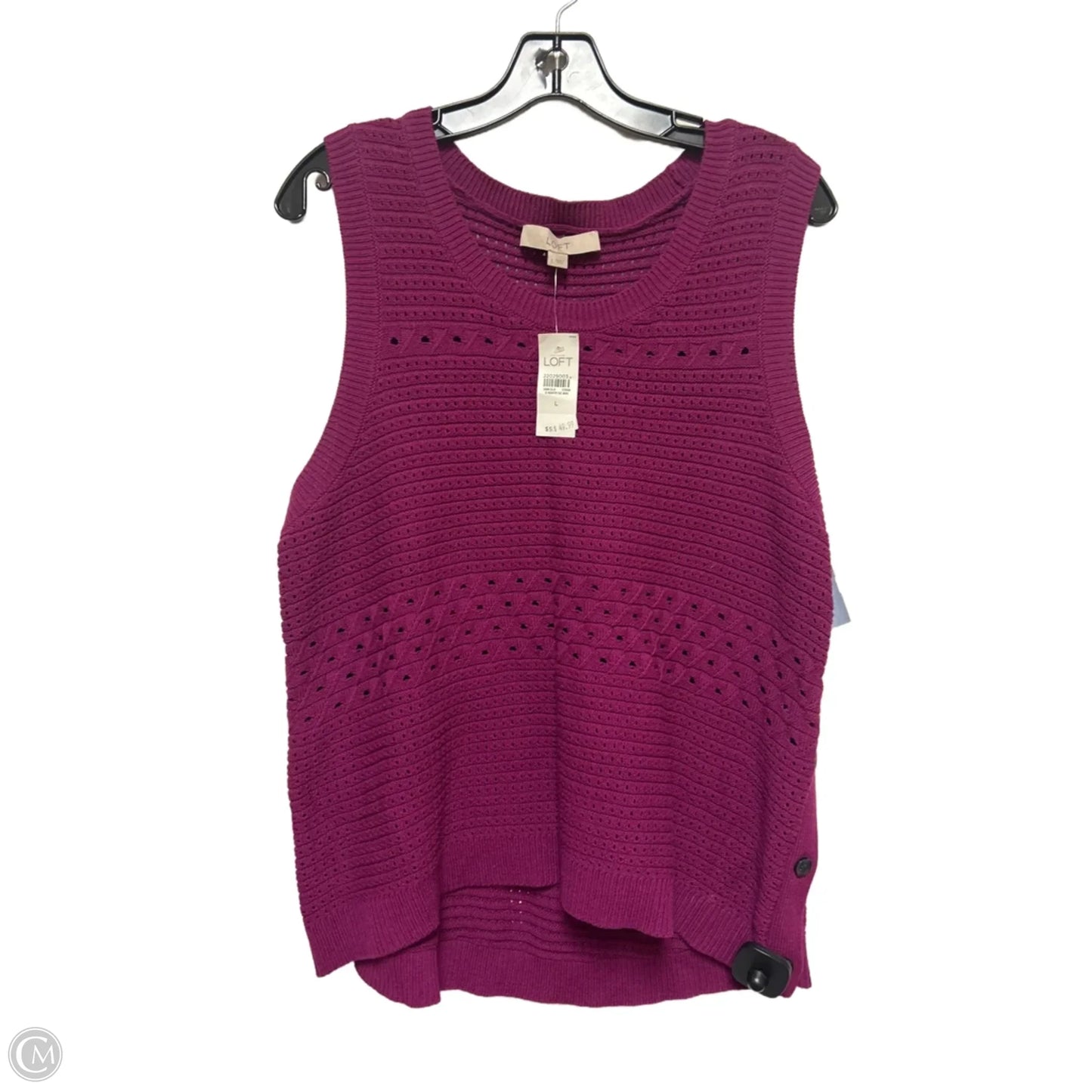 Top Sleeveless By Loft In Purple, Size: L