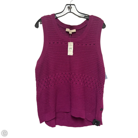 Top Sleeveless By Loft In Purple, Size: L