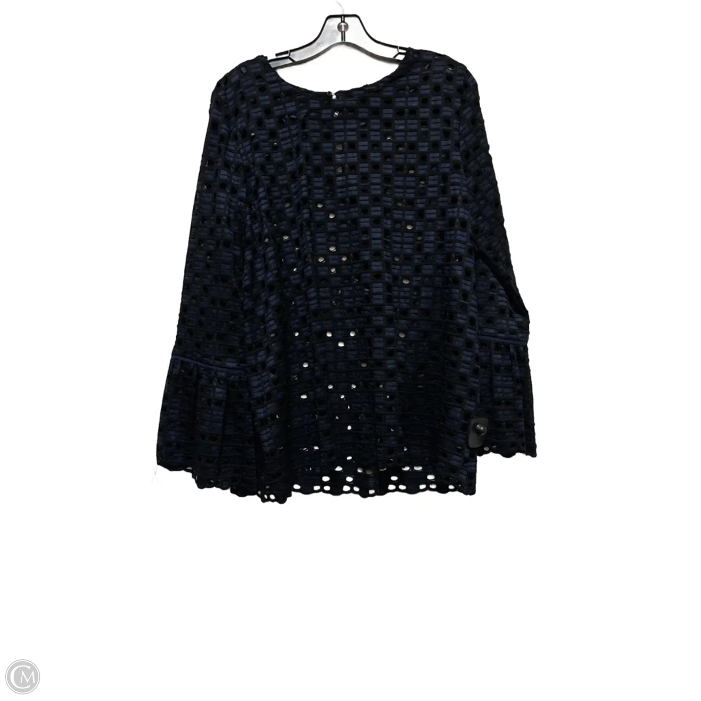 Top Long Sleeve By Ann Taylor In Black & Blue, Size: L