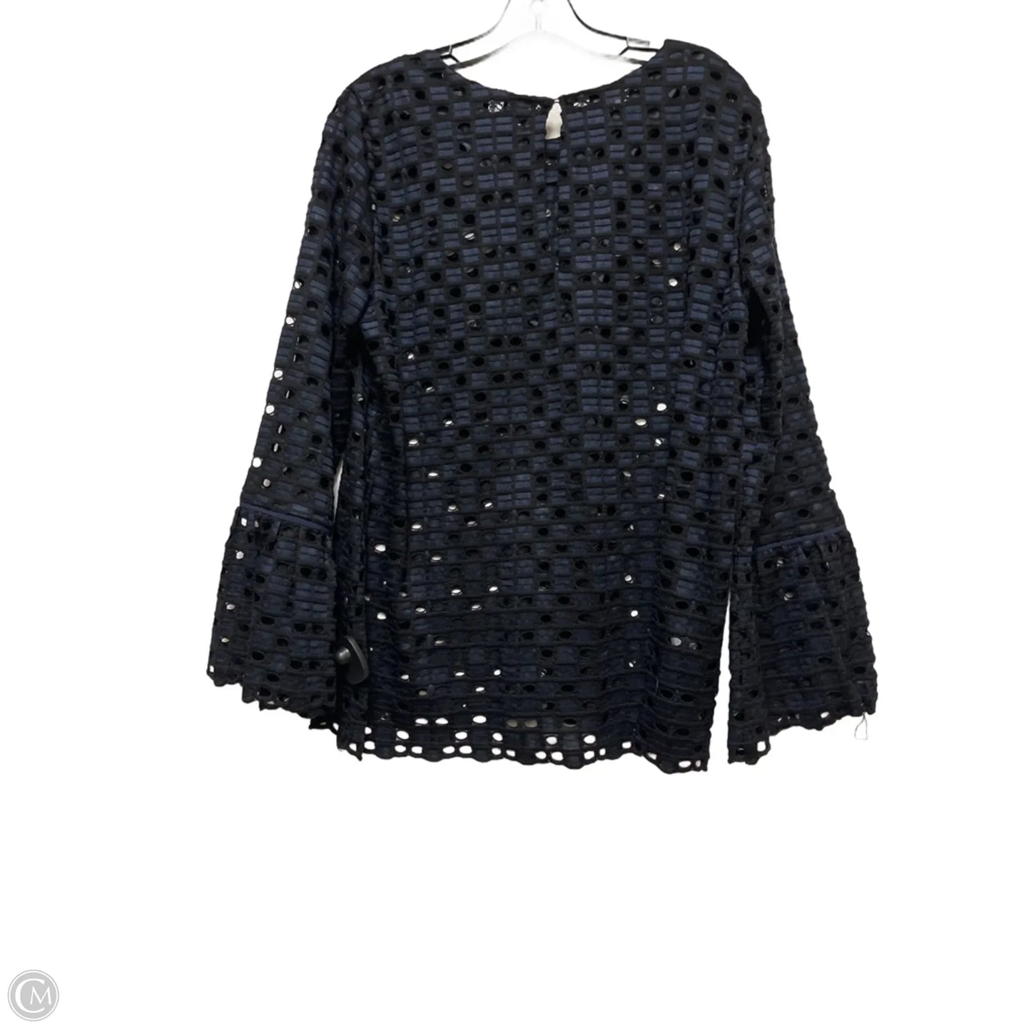 Top Long Sleeve By Ann Taylor In Black & Blue, Size: L