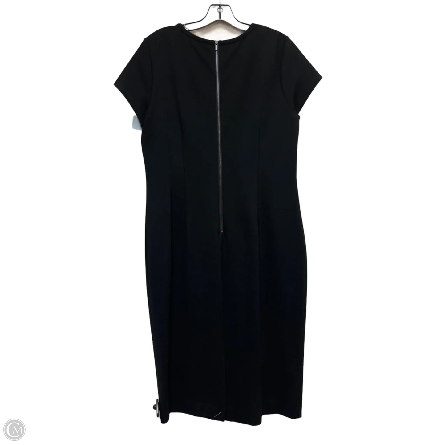 Dress Casual Midi By Ann Taylor In Black, Size: L