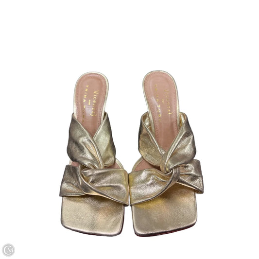 Sandals Heels Block By Trina Turk In Gold, Size: 7.5