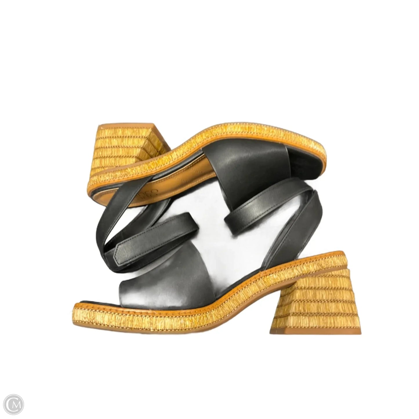 Sandals Heels Block By Franco Sarto In Black, Size: 8.5