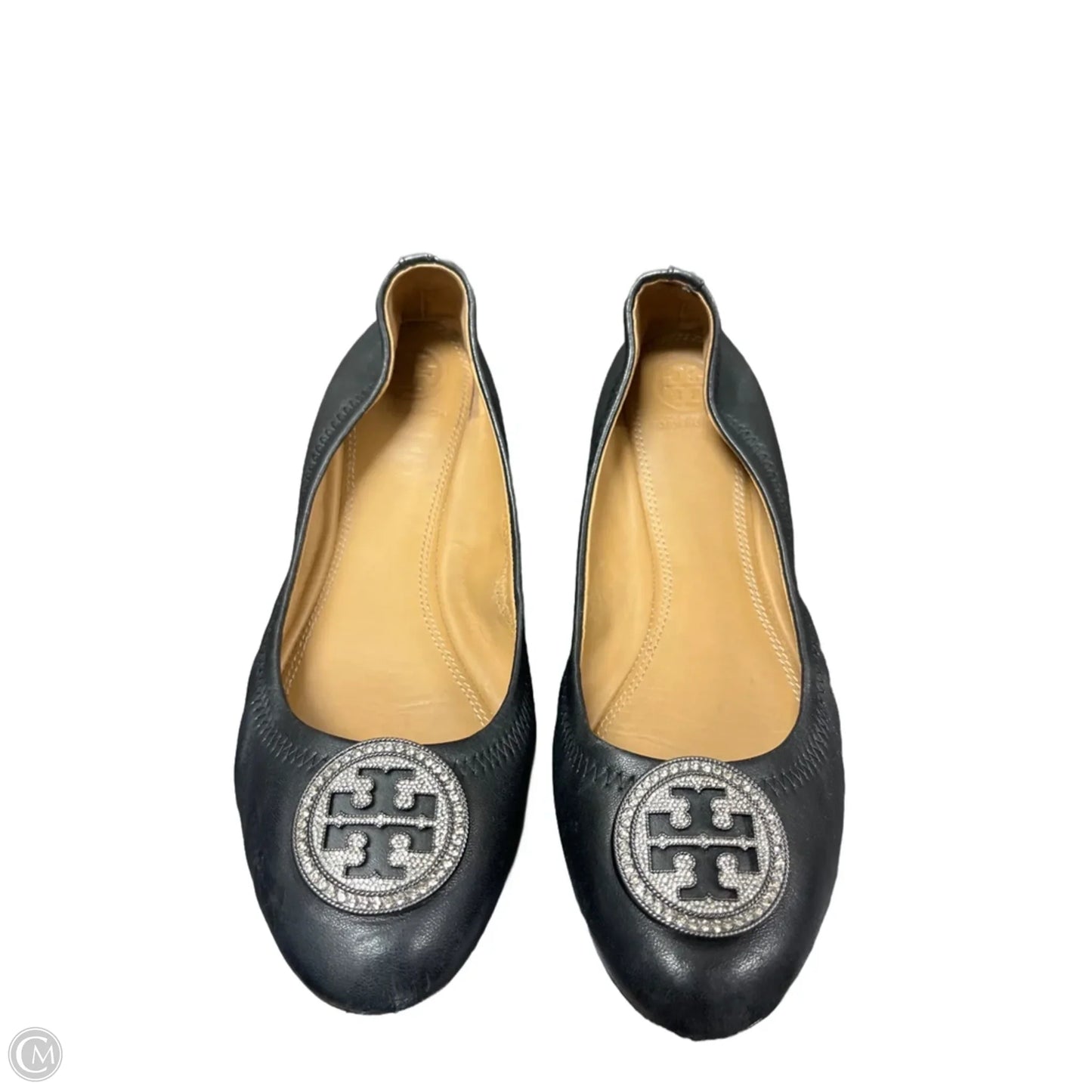 Shoes Designer By Tory Burch In Black & Silver, Size: 8