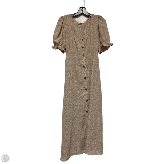 Dress Casual Midi By Sienna Sky In Tan & White, Size: M