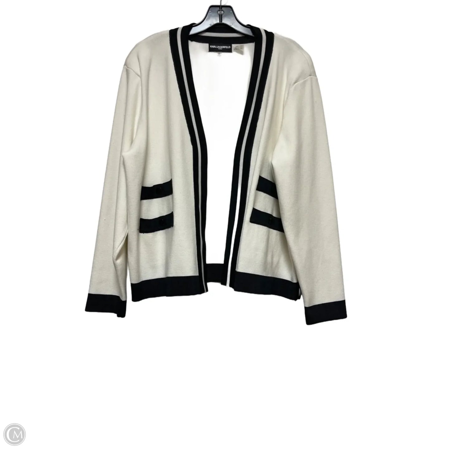 Jacket Designer By Karl Lagerfeld In Black & White, Size: Xl