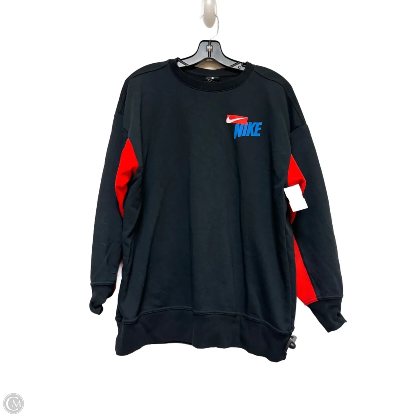 Sweatshirt Crewneck By Nike In Black & Red, Size: S