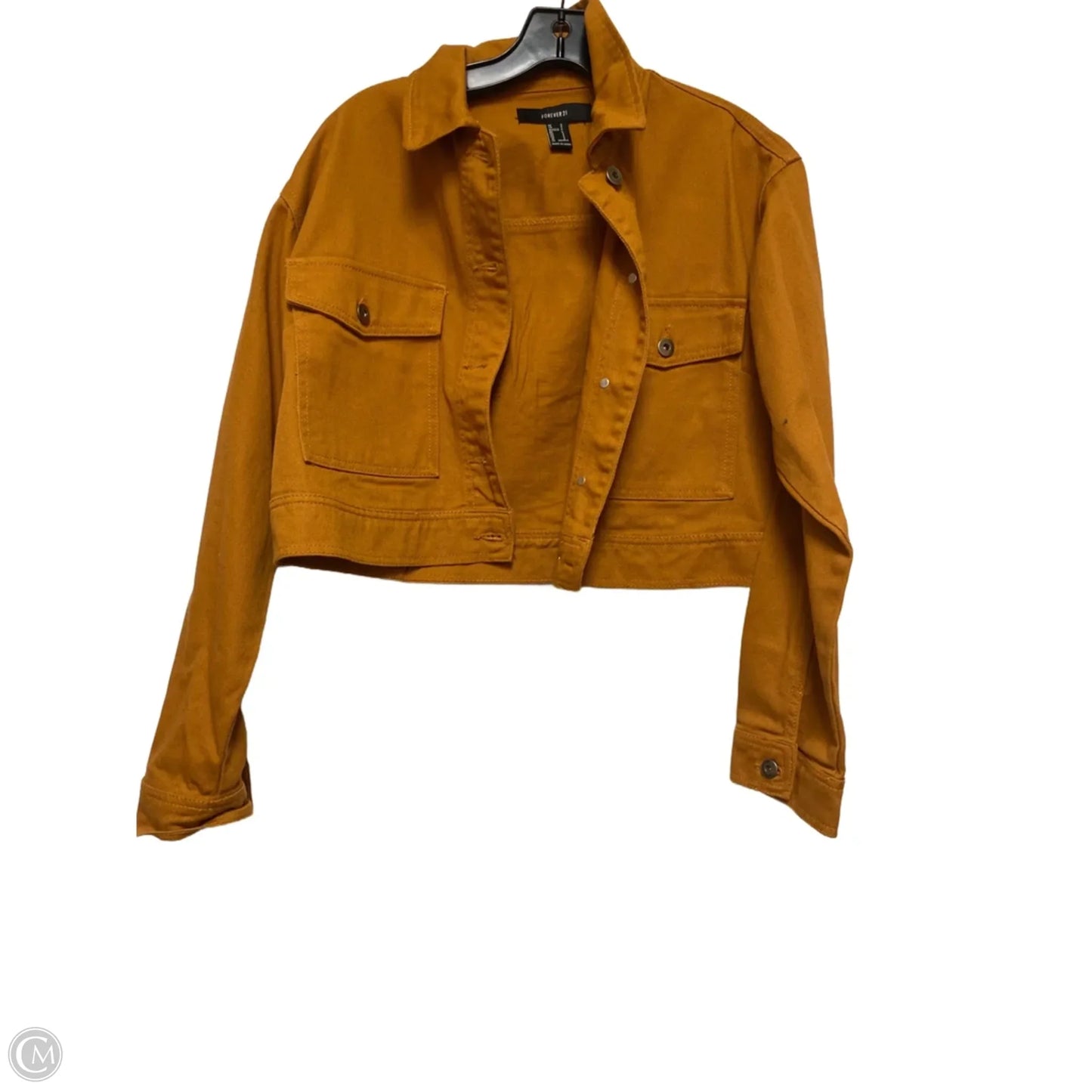 Jacket Denim By Forever 21 In Tan Denim, Size: S