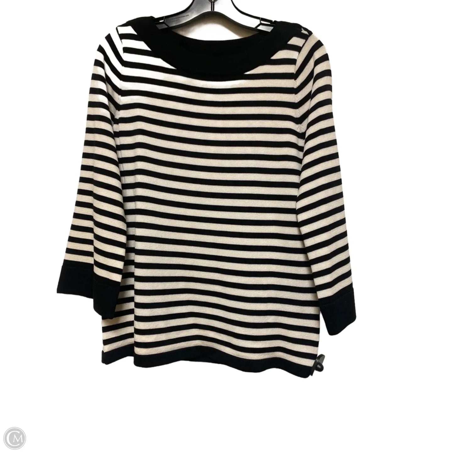 Top Long Sleeve By Anne Klein In Striped Pattern, Size: M
