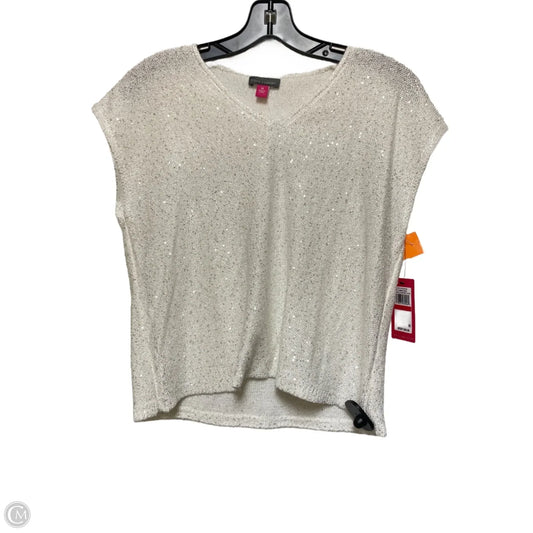 Top Sleeveless By Vince Camuto In Silver & White, Size: Xs