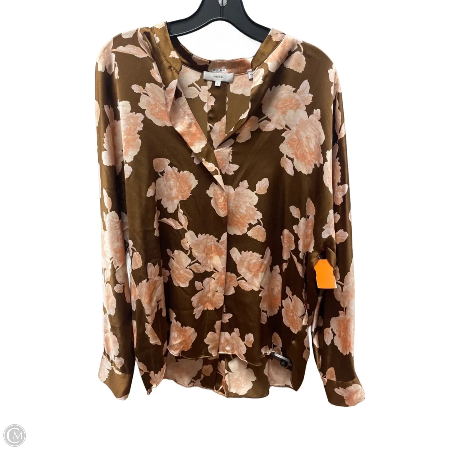 Top Long Sleeve By Vince In Floral Print, Size: S