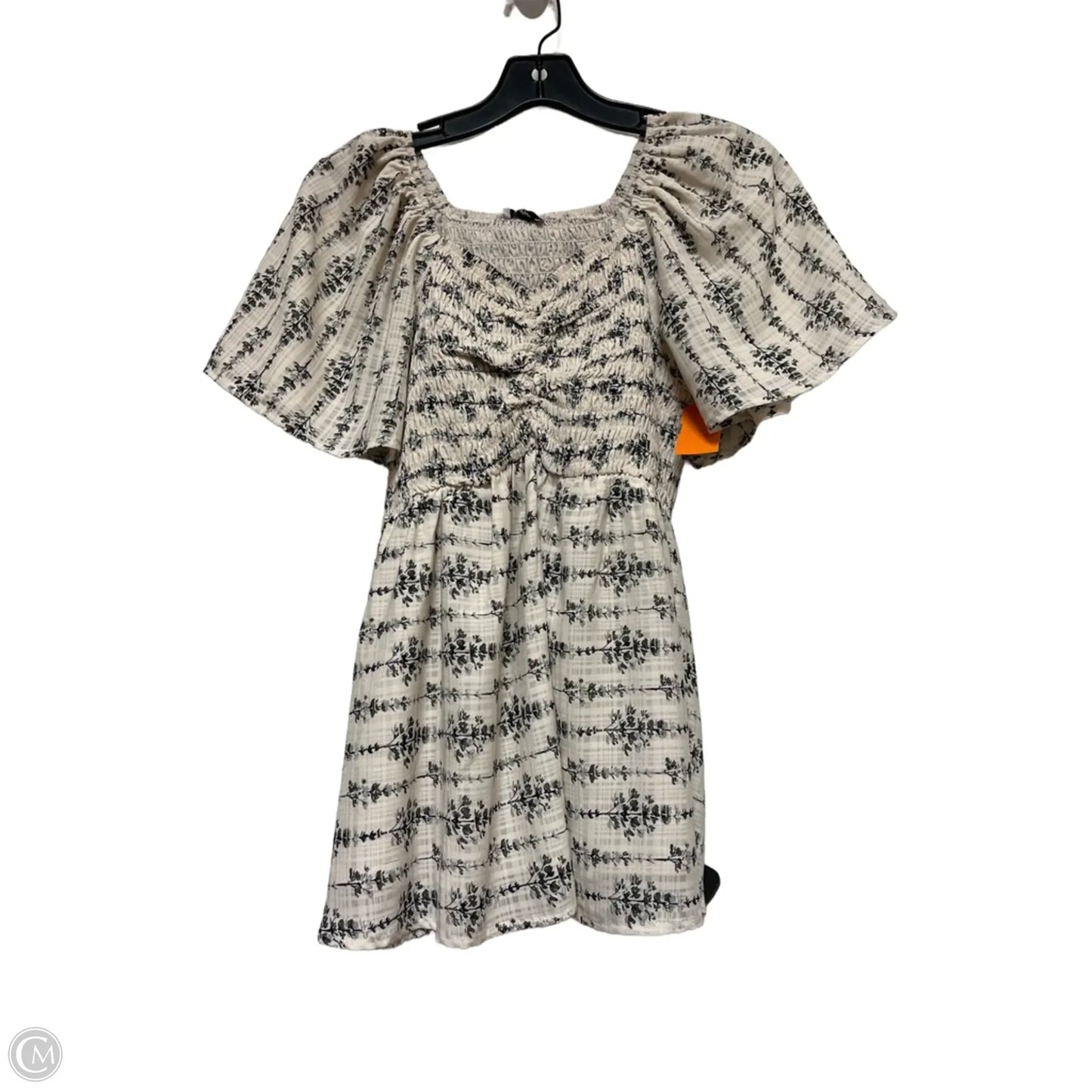 Top Short Sleeve By Polagram In Black & Cream, Size: M