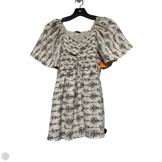 Top Short Sleeve By Polagram In Black & Cream, Size: M