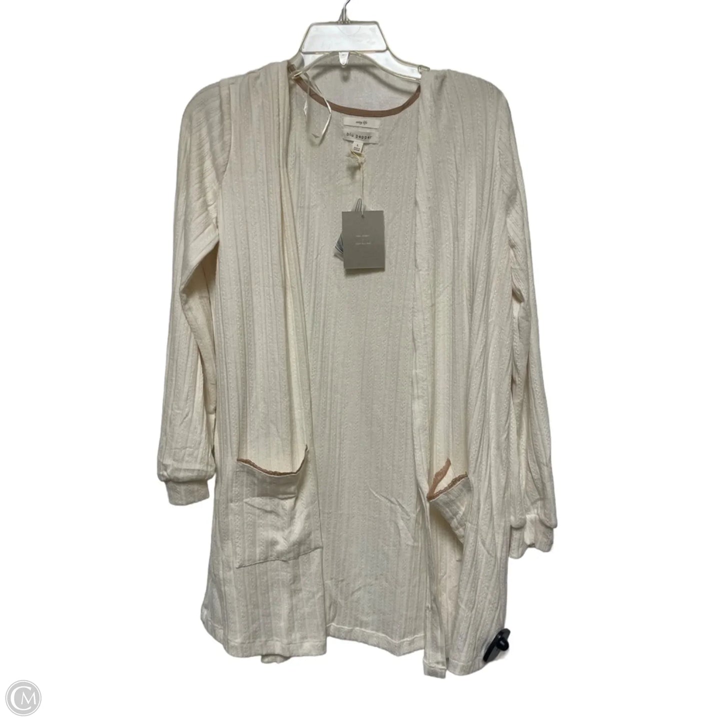 Cardigan By Blu Pepper In Cream, Size: S