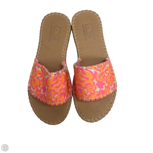 Sandals Flats By Vineyard Vines In Orange & Pink, Size: 8