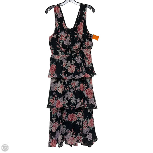 Dress Casual Midi By Nine West In Floral Print, Size: 12