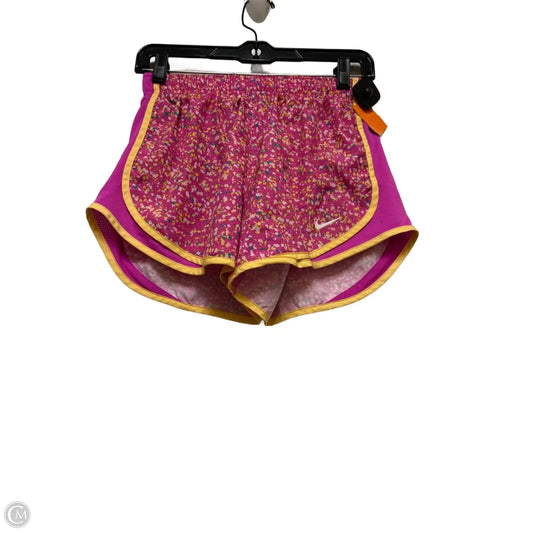 Athletic Shorts By Nike In Pink & Yellow, Size: S