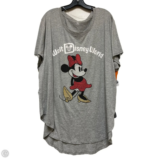 Top Short Sleeve Basic By Disney Store In Grey, Size: 3x