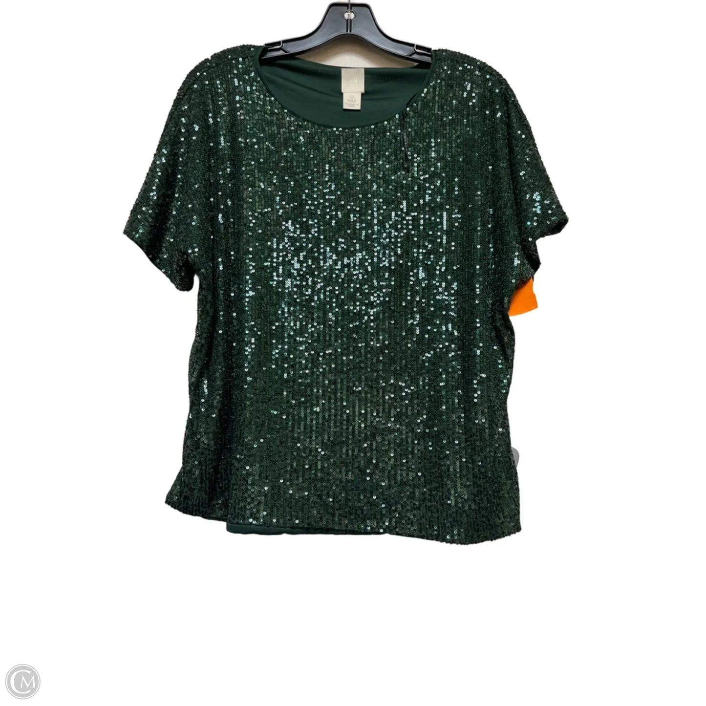 Top Short Sleeve By H&m In Green, Size: M