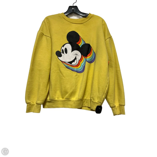 Sweatshirt Crewneck By Disney In Yellow, Size: L