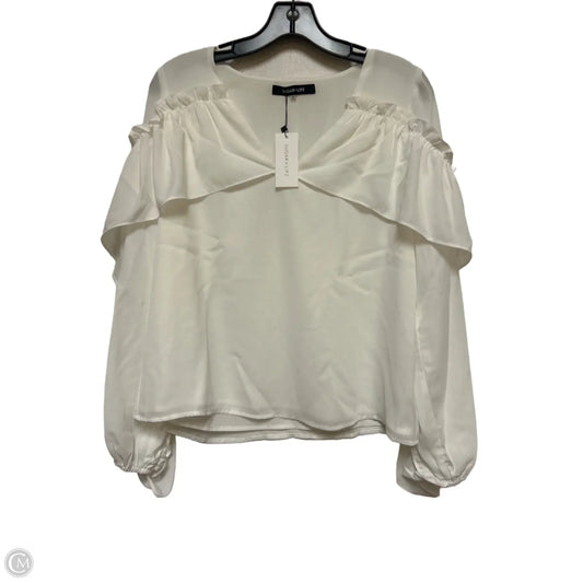 Top Long Sleeve By Sugar Lips In White, Size: Xs