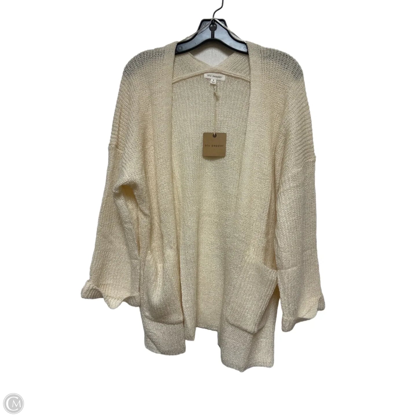 Cardigan By Blu Pepper In Cream, Size: S