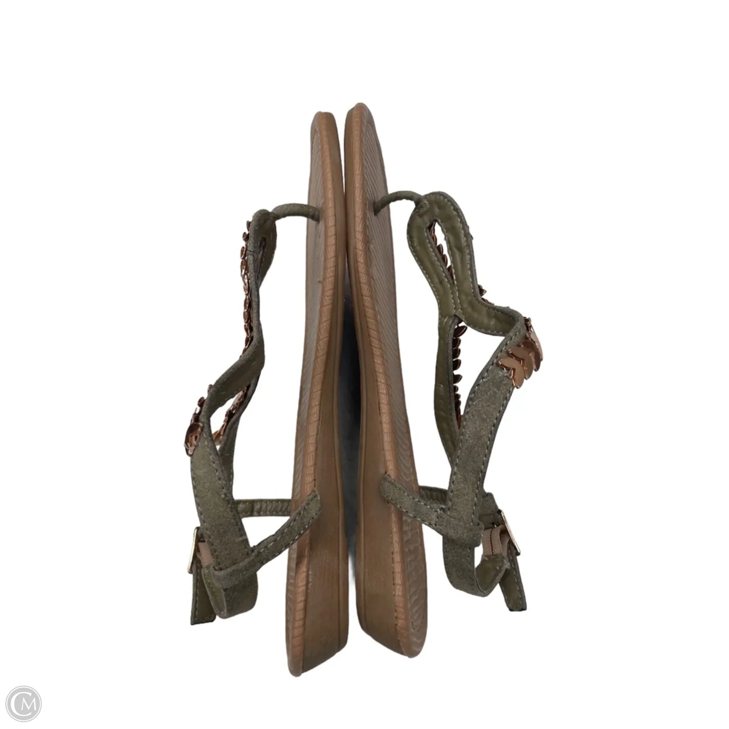 Sandals Flats By Nicole In Gold & Green, Size: 7