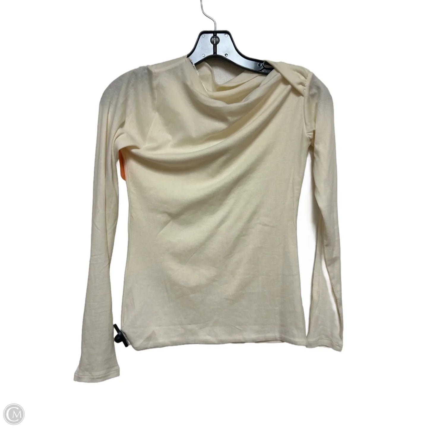 Top Long Sleeve Basic By Zara In Cream, Size: M