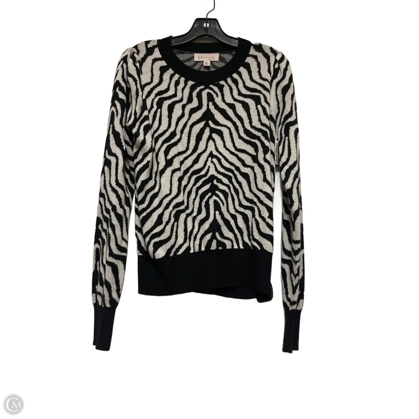 Top Long Sleeve By Philosophy In Zebra Print, Size: S