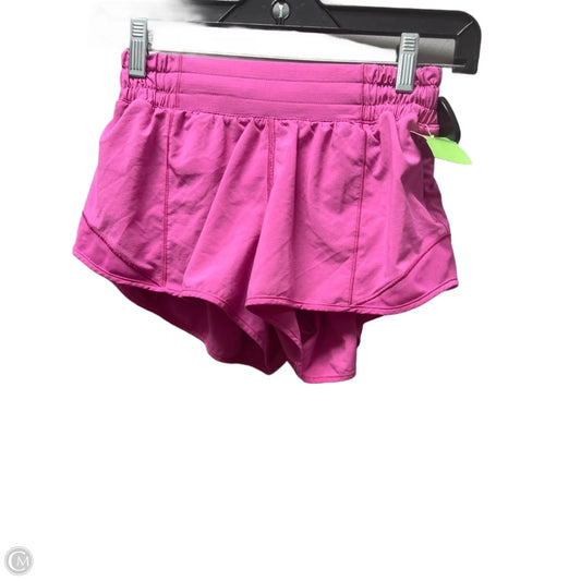 Athletic Shorts By Lululemon In Pink, Size: 4