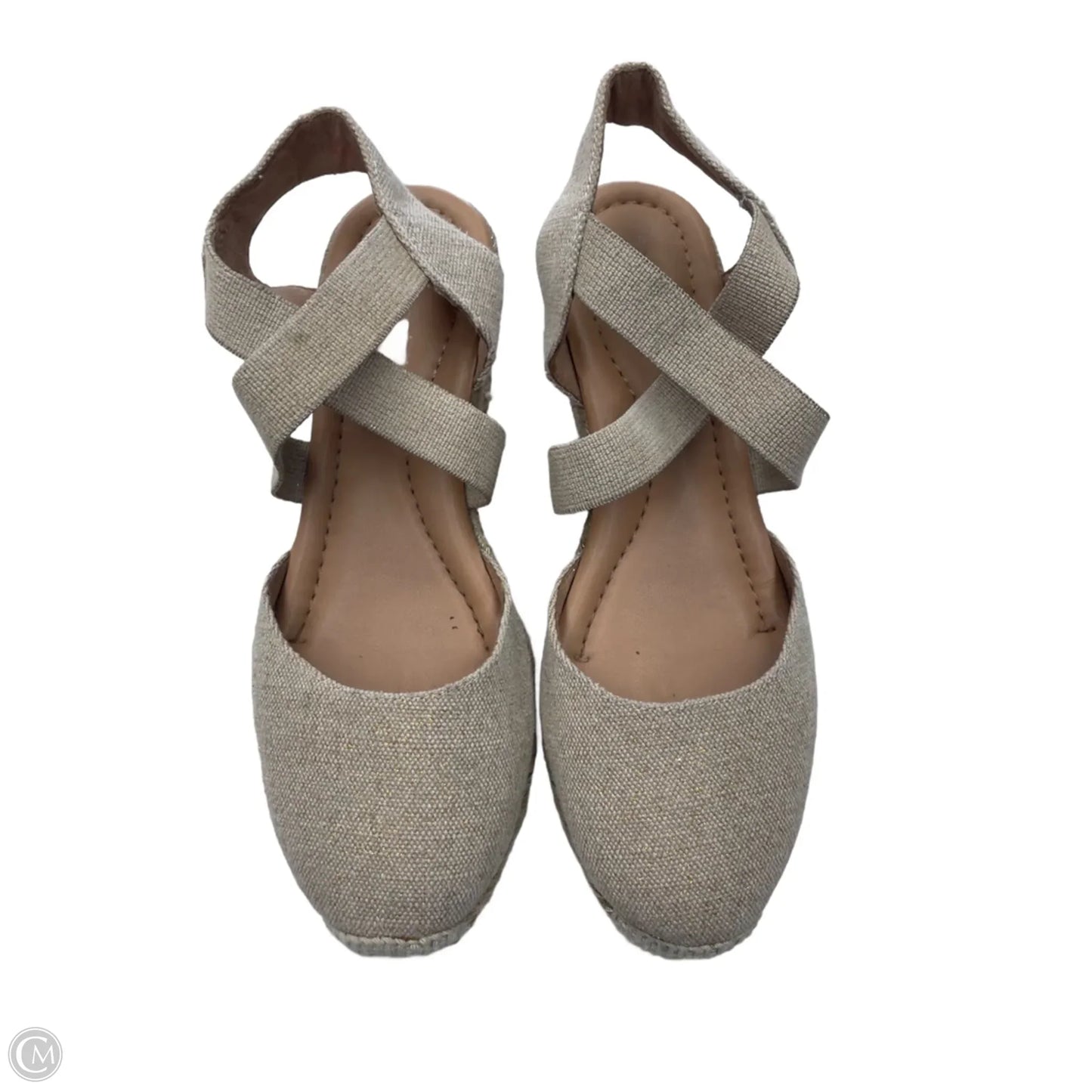 Shoes Heels Wedge By Easy Spirit In Gold & Tan, Size: 8