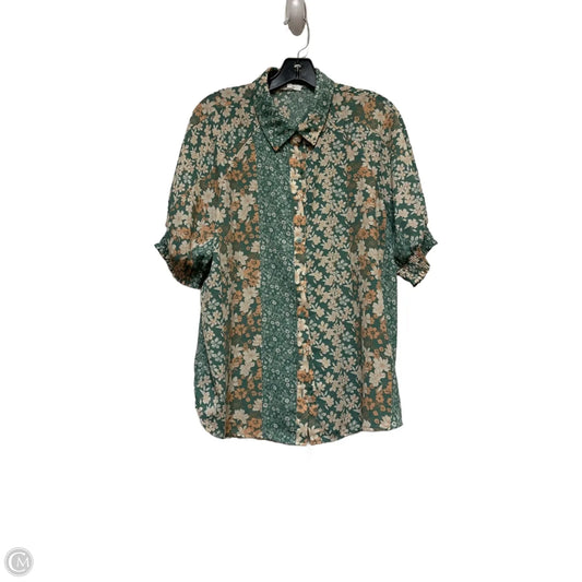 Top Short Sleeve By Pleione In Floral Print, Size: Xl