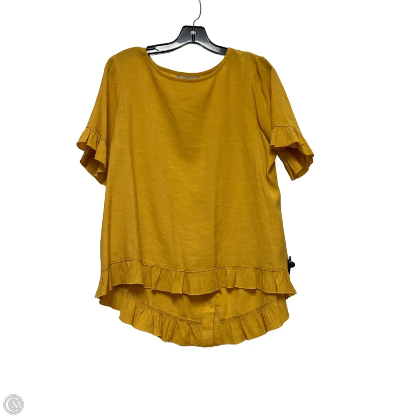 Top Short Sleeve By Multiples In Yellow, Size: M