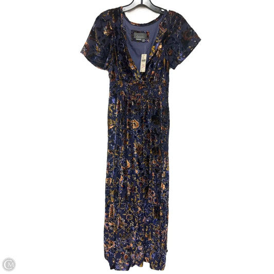 Dress Casual Midi By Anthropologie In Gold & Purple, Size: Xxs