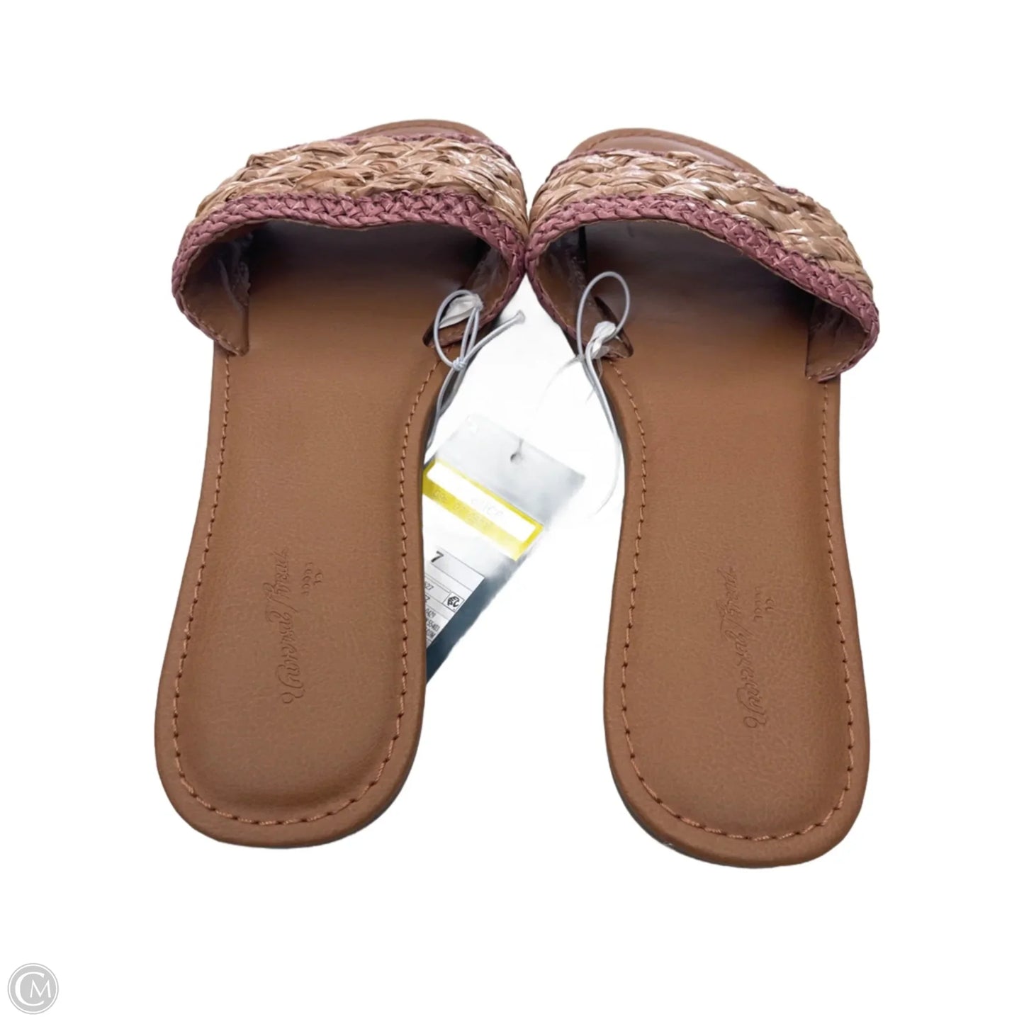 Sandals Flats By Universal Thread In Pink & Tan, Size: 7